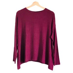 California Stitch Burgundy Sweater Long Sleeve Crew Neck Size Medium NWT